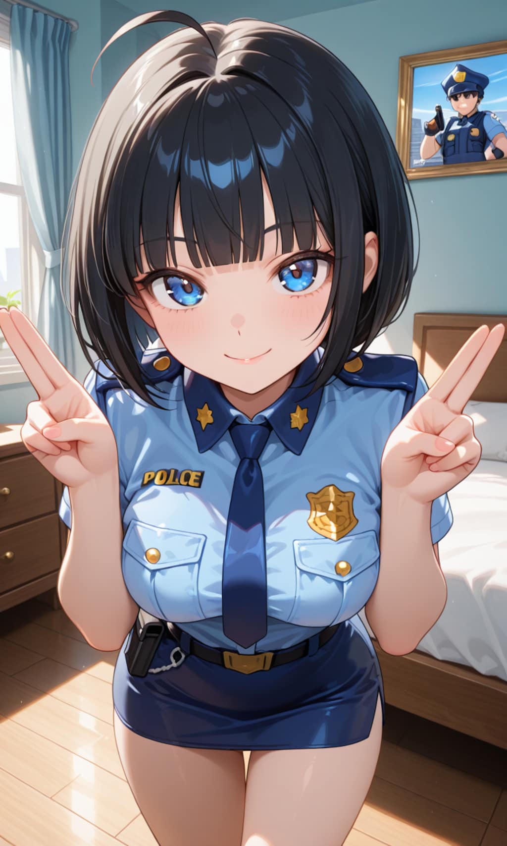 【うちの子】さやかちゃん、ママの制服を拝借