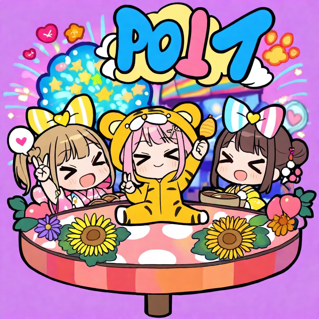 お祭り騒ぎの仲良しちゃん