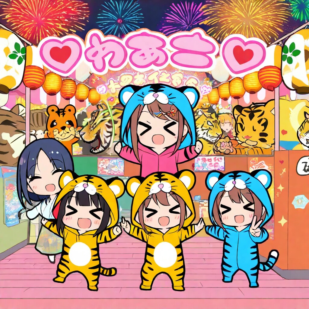 お祭り騒ぎの仲良しちゃん