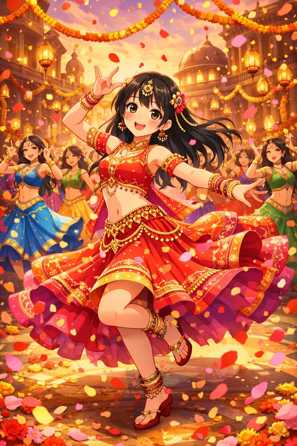 ボリウッドダンスを踊っている女の子