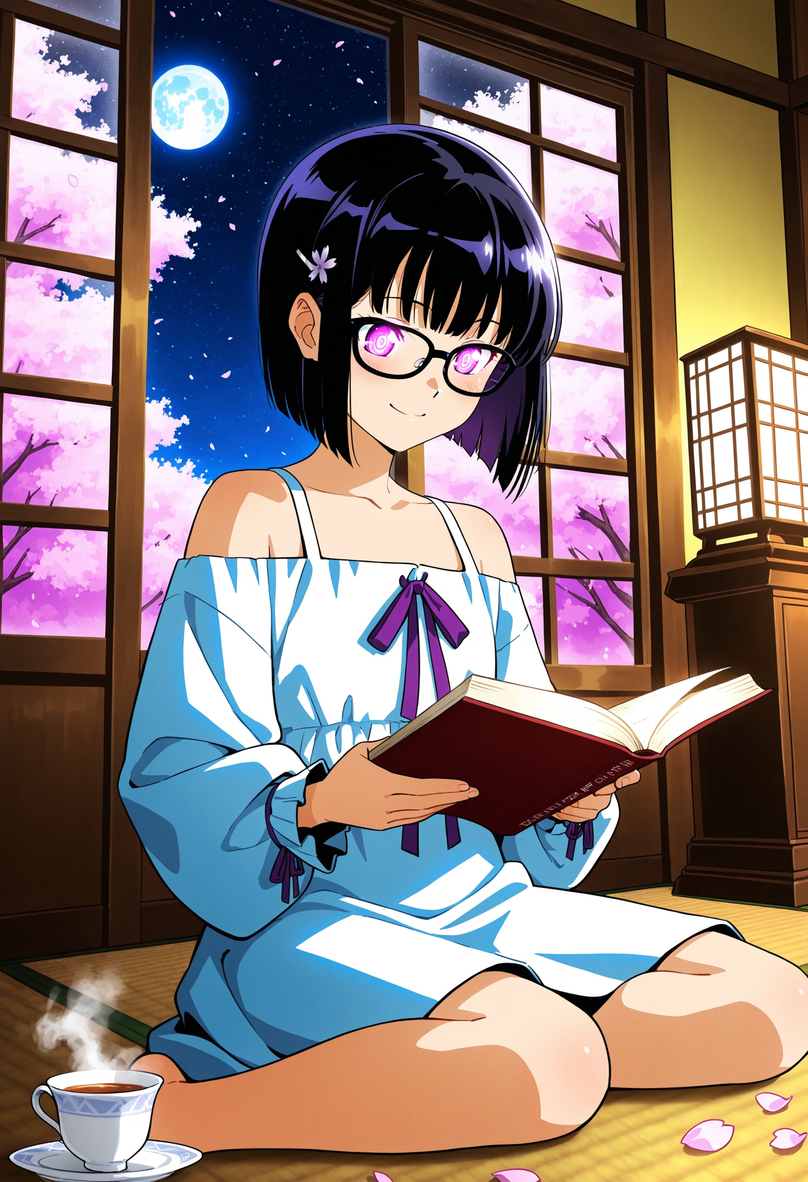 リラクゼーションももんげ 開業3日目 ～ひまりちゃん読書中📙 | の人気AIイラスト・グラビア