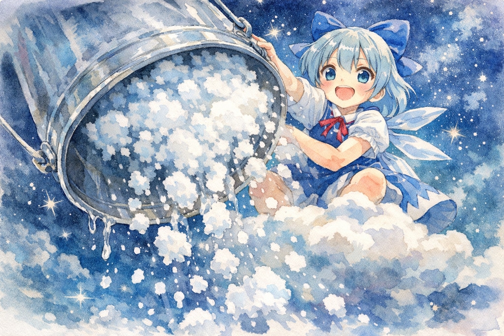 雪を降らす！雪ん娘チルノ