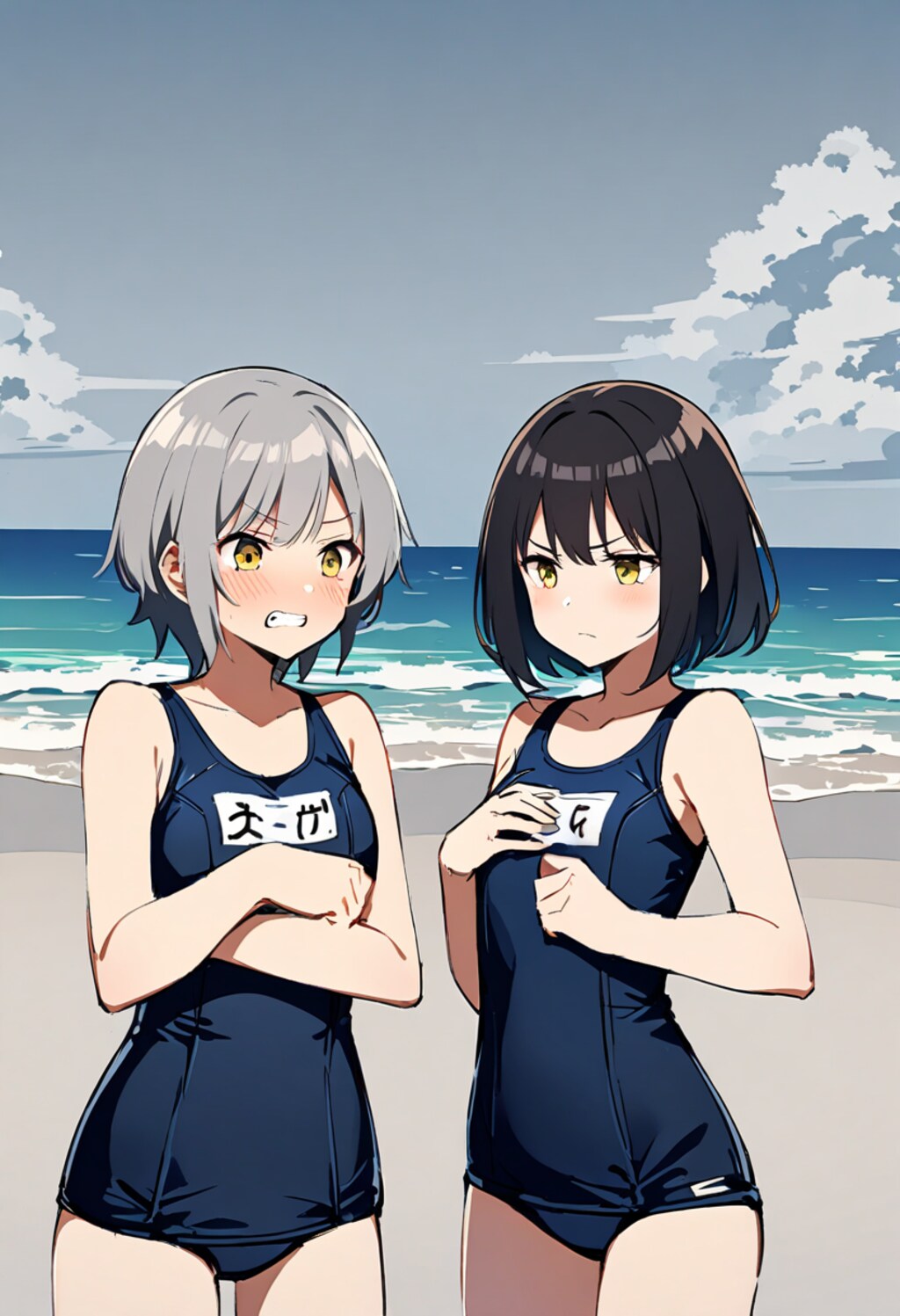 海で寒中水泳