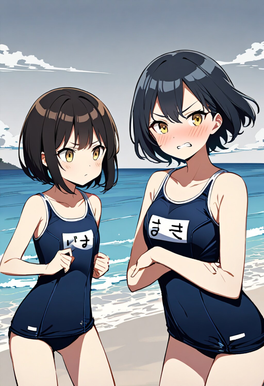 海で寒中水泳