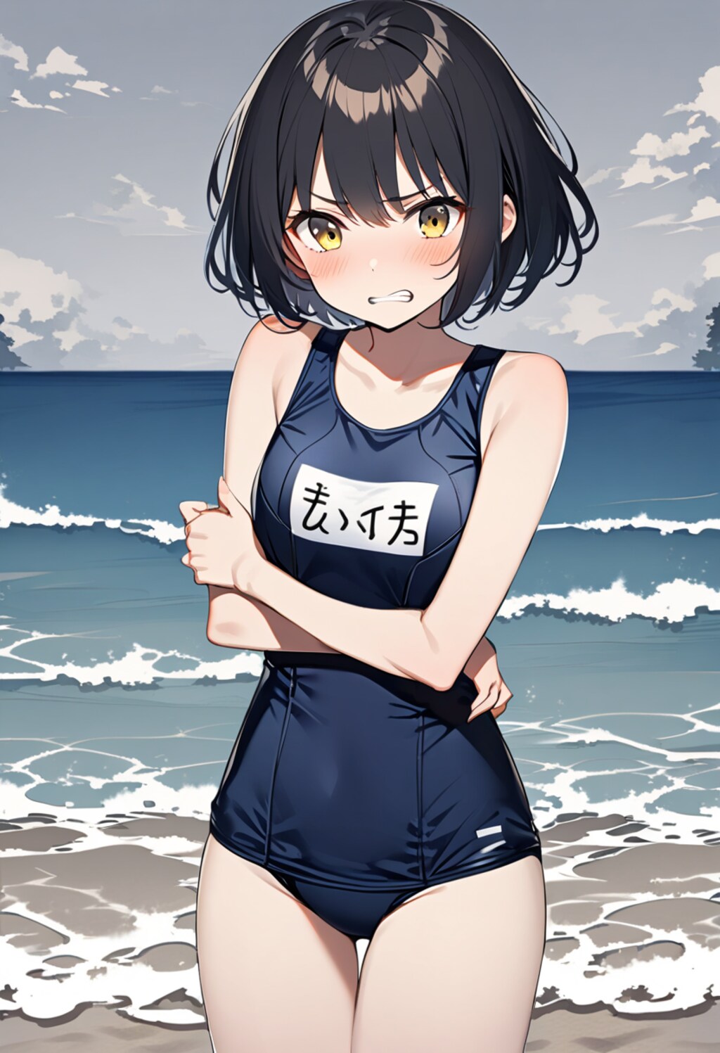 海で寒中水泳