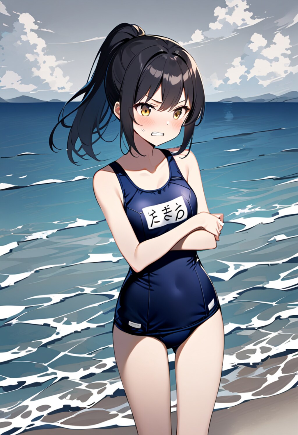 海で寒中水泳