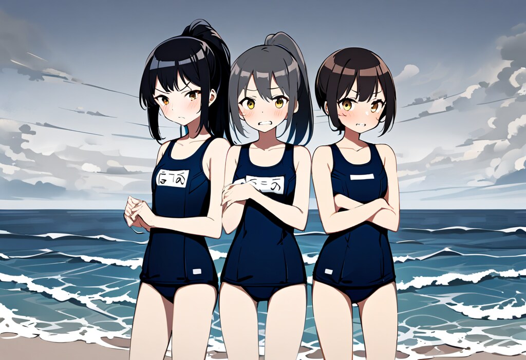 海で寒中水泳