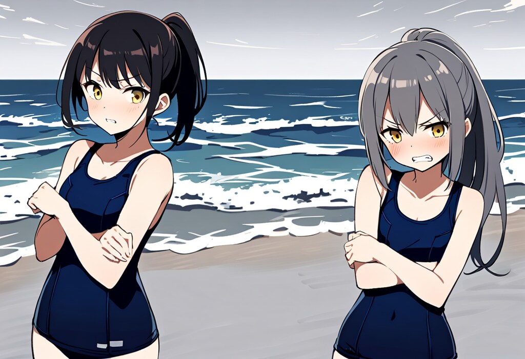 海で寒中水泳