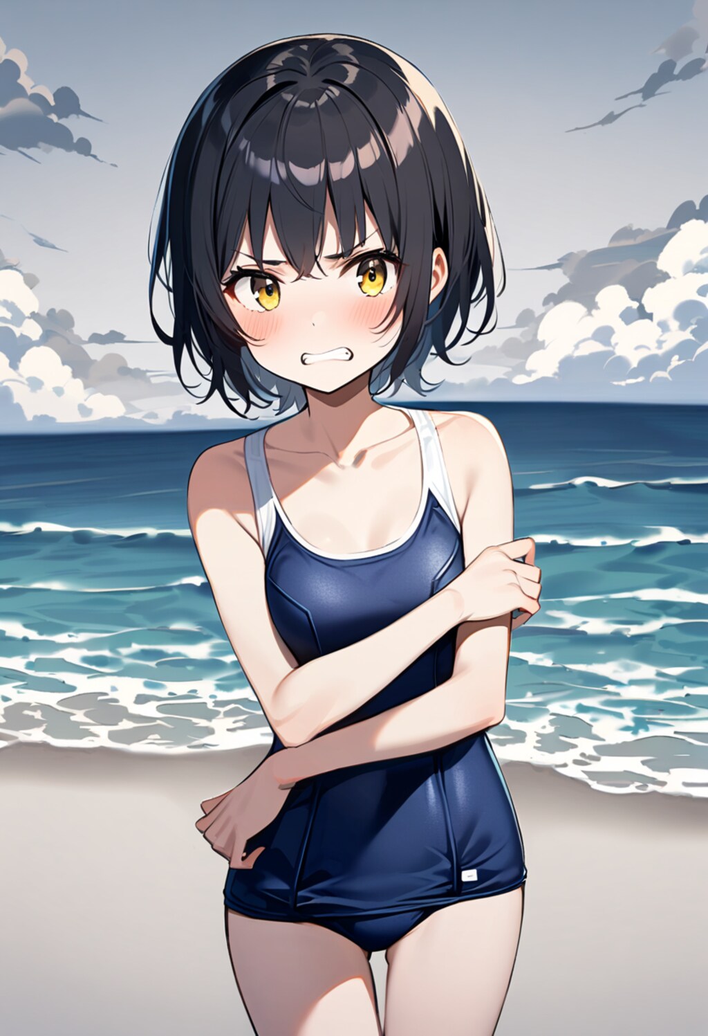 海で寒中水泳