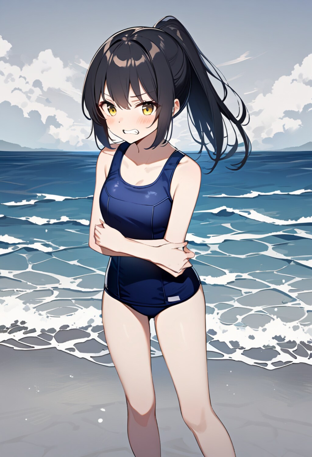 海で寒中水泳