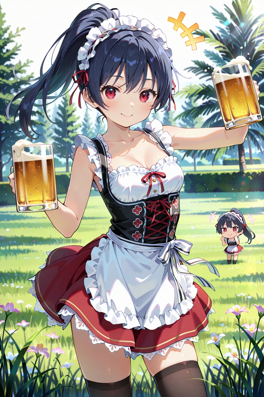 ジョッキと絶対領域の誘惑 Y611