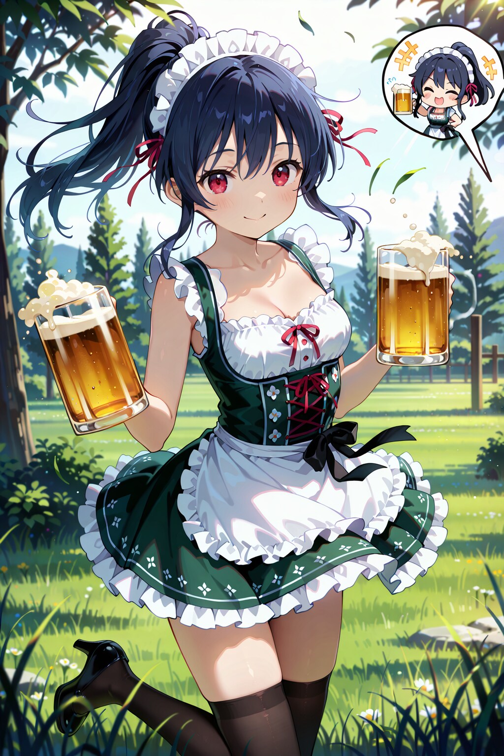 ジョッキと絶対領域の誘惑 Y611