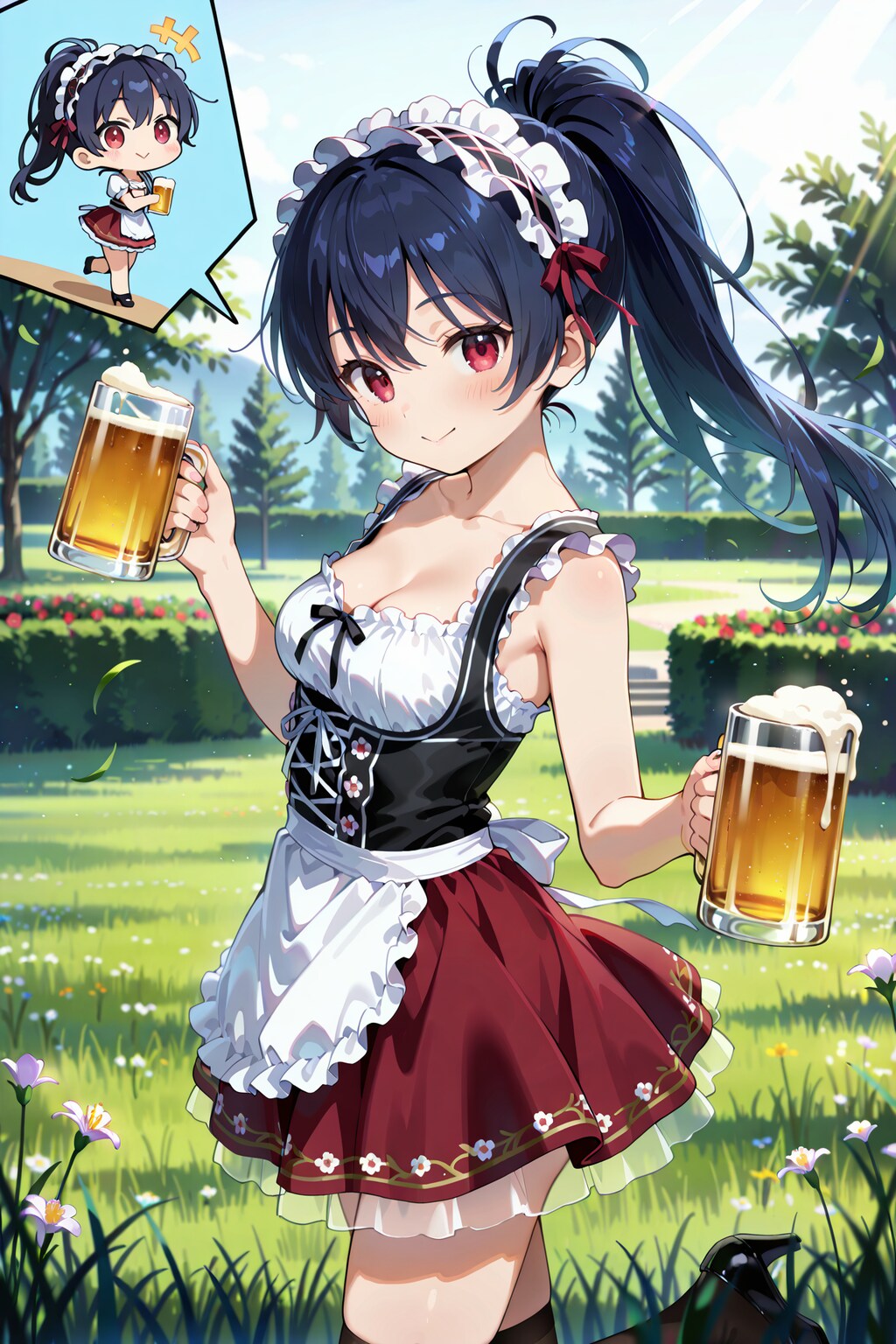 ジョッキと絶対領域の誘惑 Y611