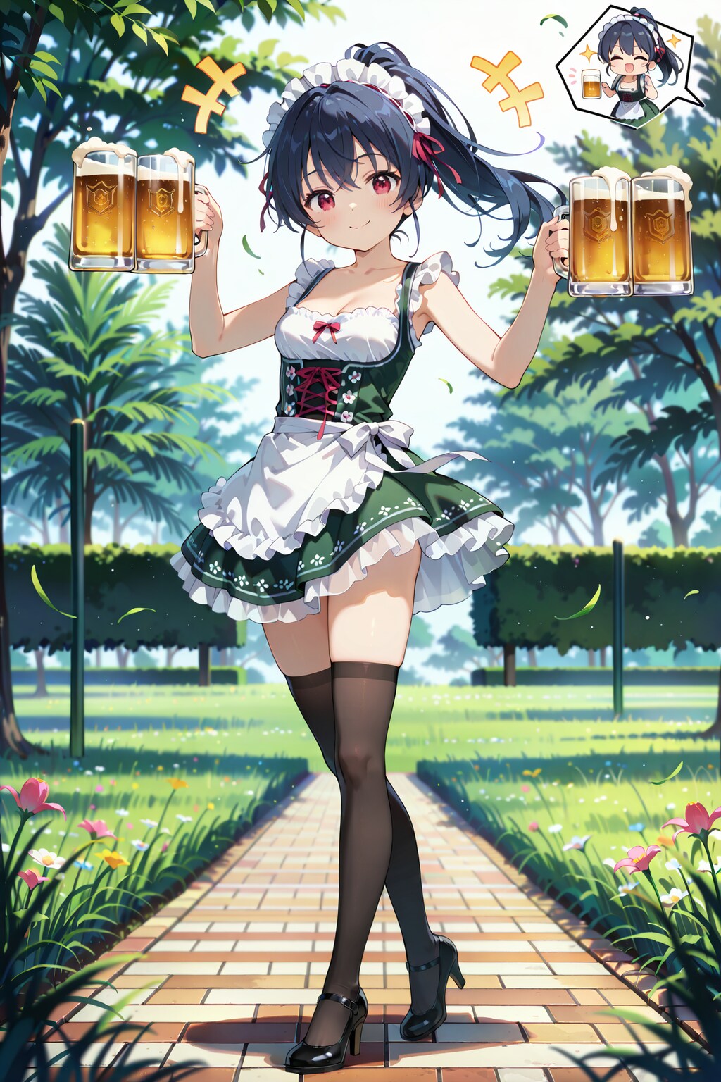 ジョッキと絶対領域の誘惑 Y611