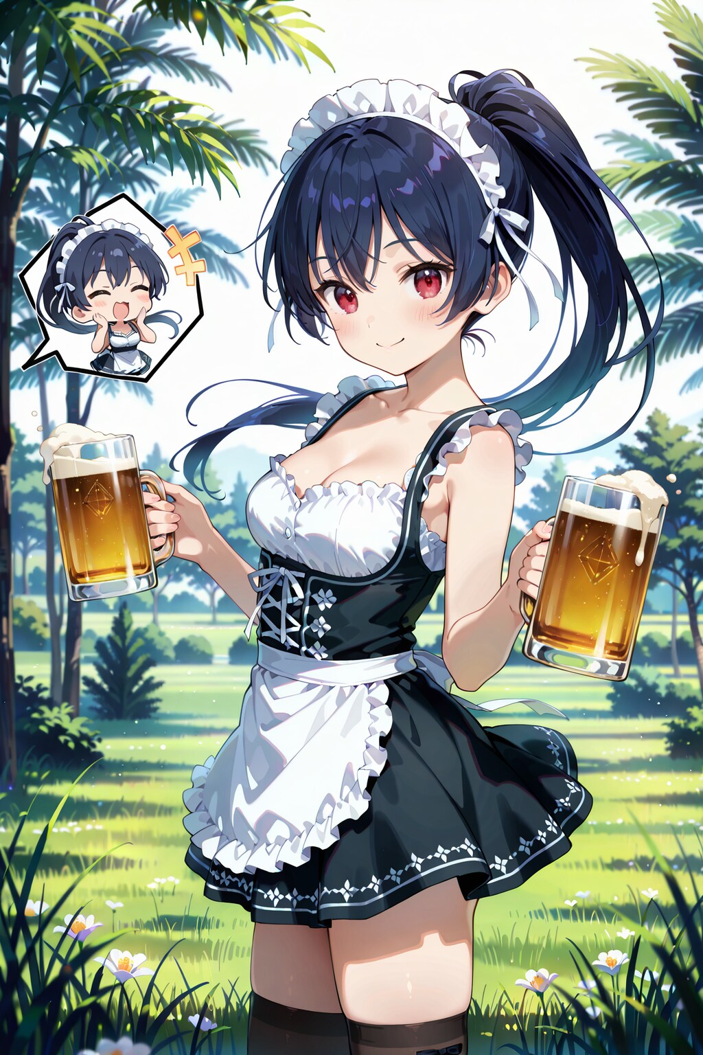 ジョッキと絶対領域の誘惑 Y611