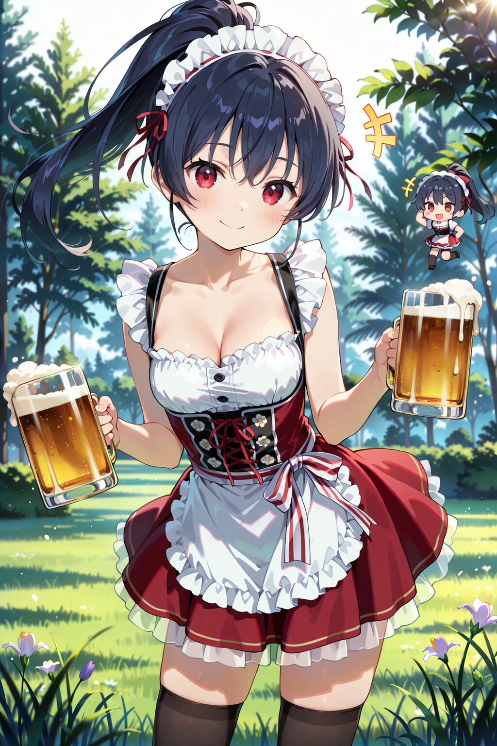 ジョッキと絶対領域の誘惑 Y611