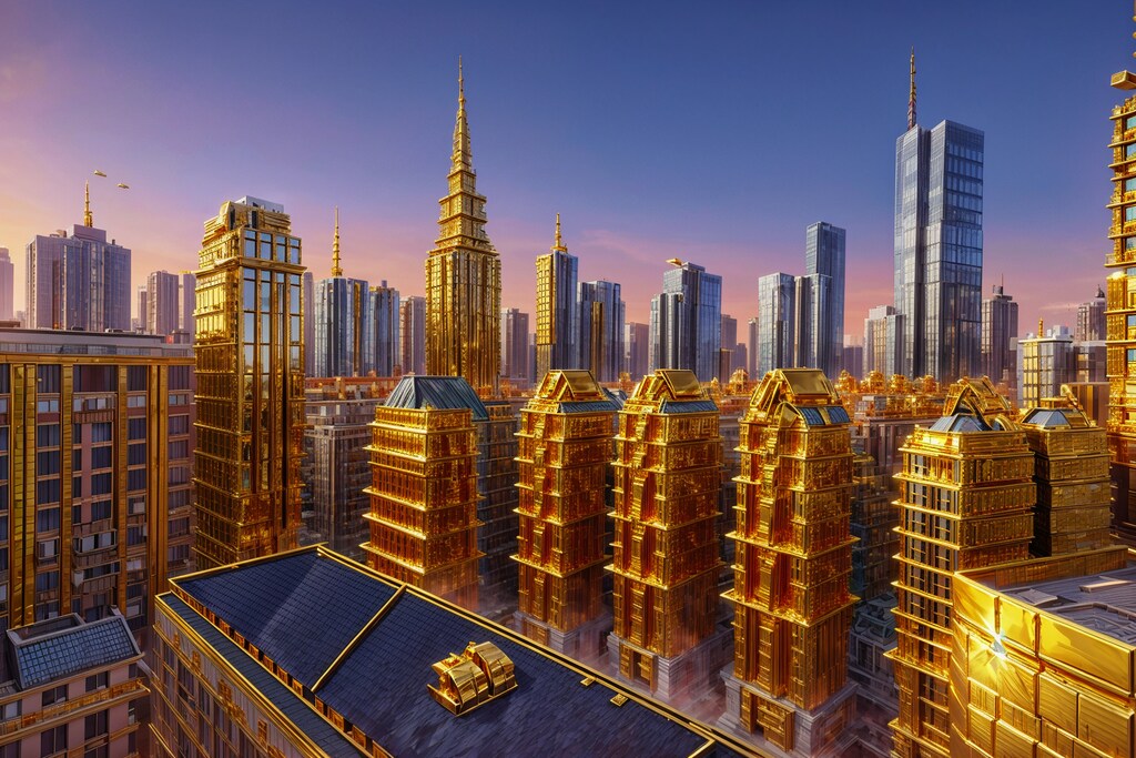 3枚] 黄金都市 近未来建築05