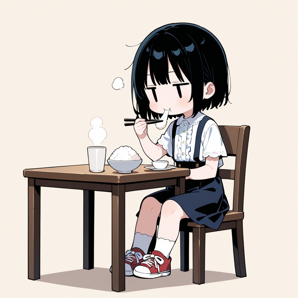 御飯を食べる