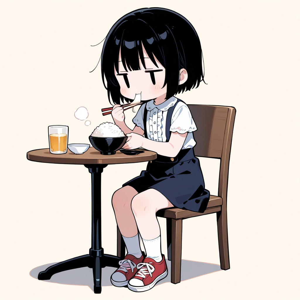 御飯を食べる