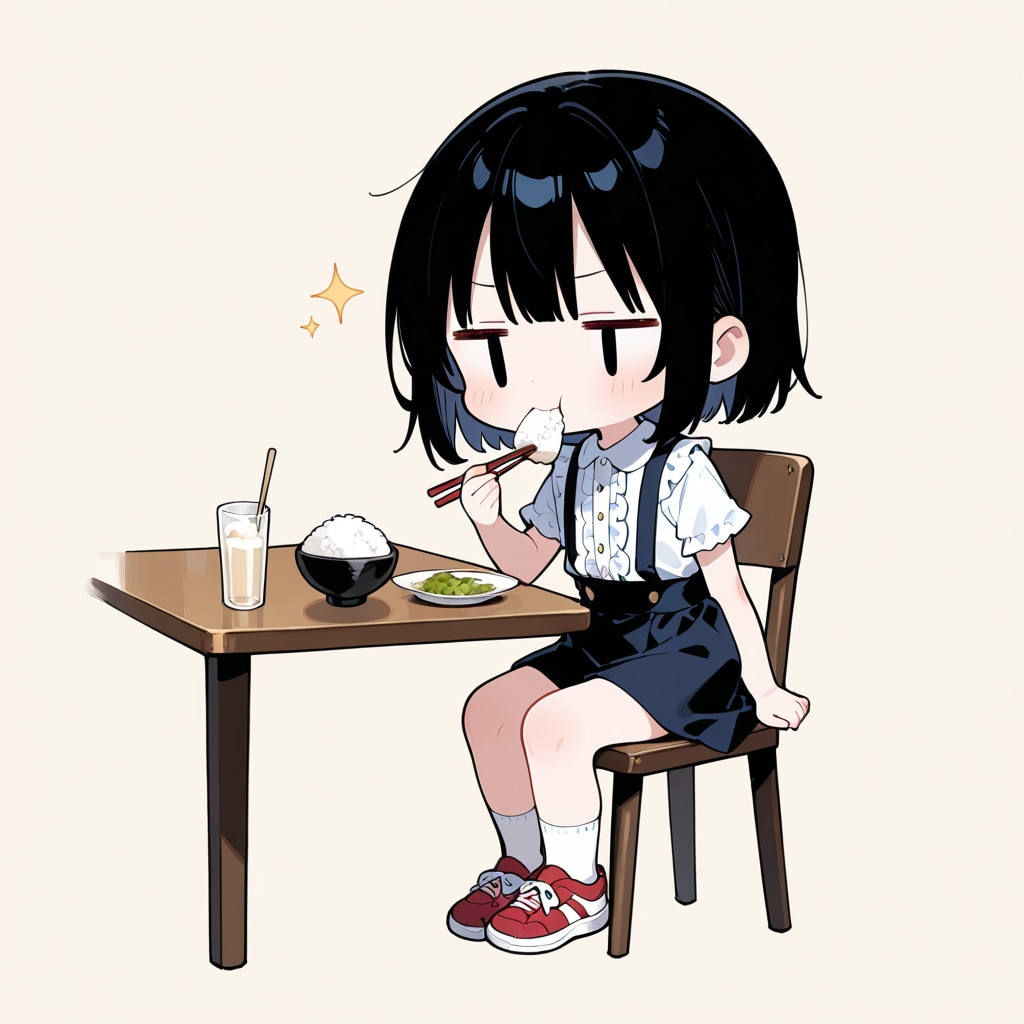 御飯を食べる