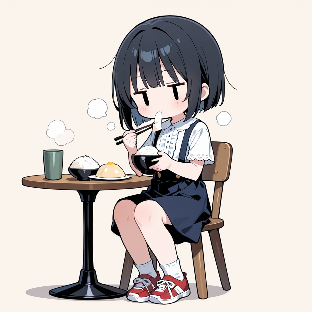 御飯を食べる