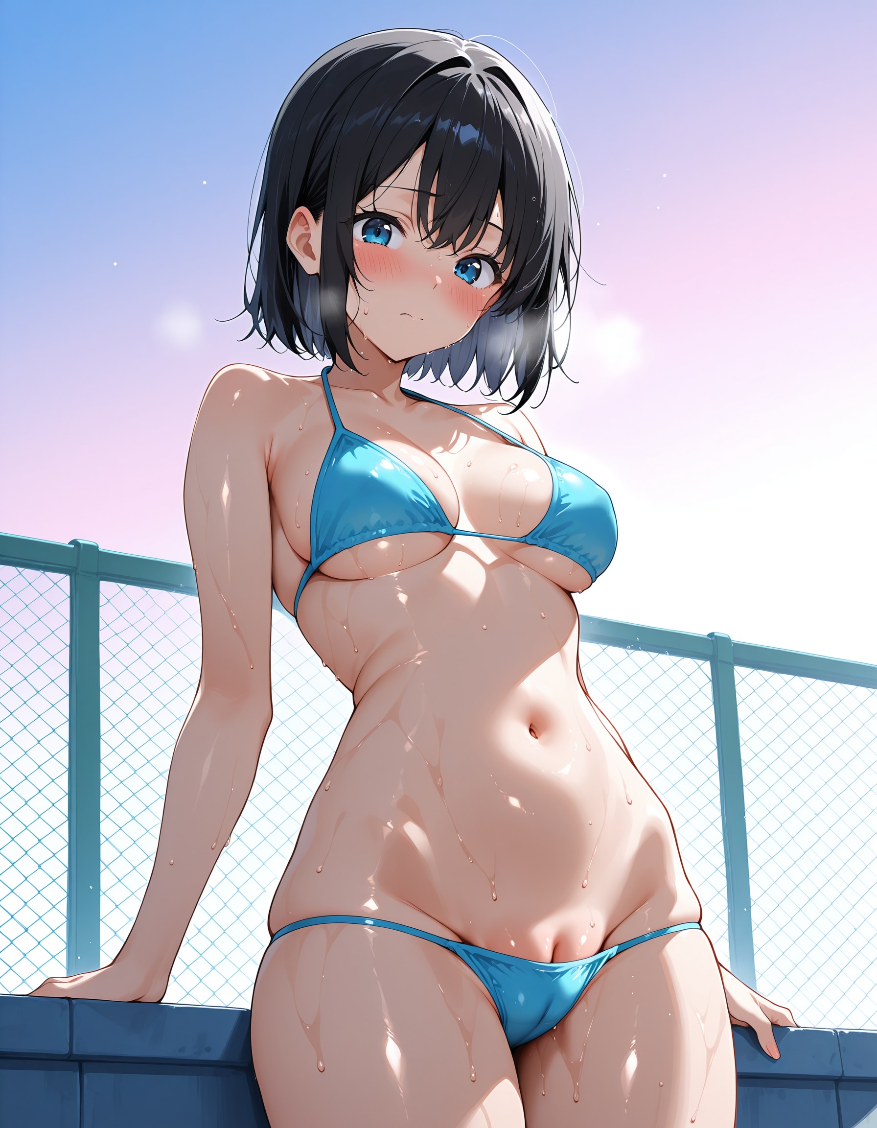 屋上で水着に…(R18)
