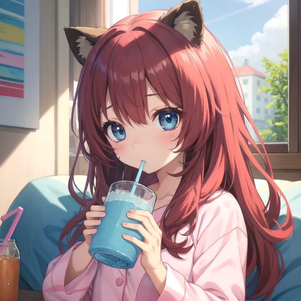 野菜ジュースを飲む | の人気AIイラスト・グラビア