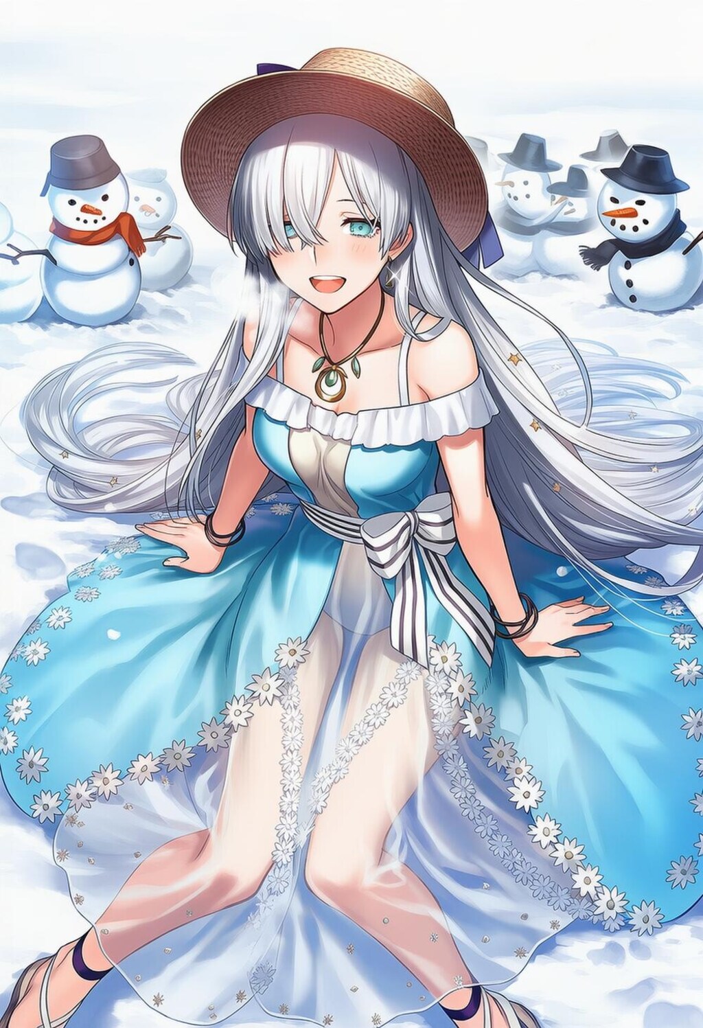 雪だるま作る水着コスプレ皇女人妻