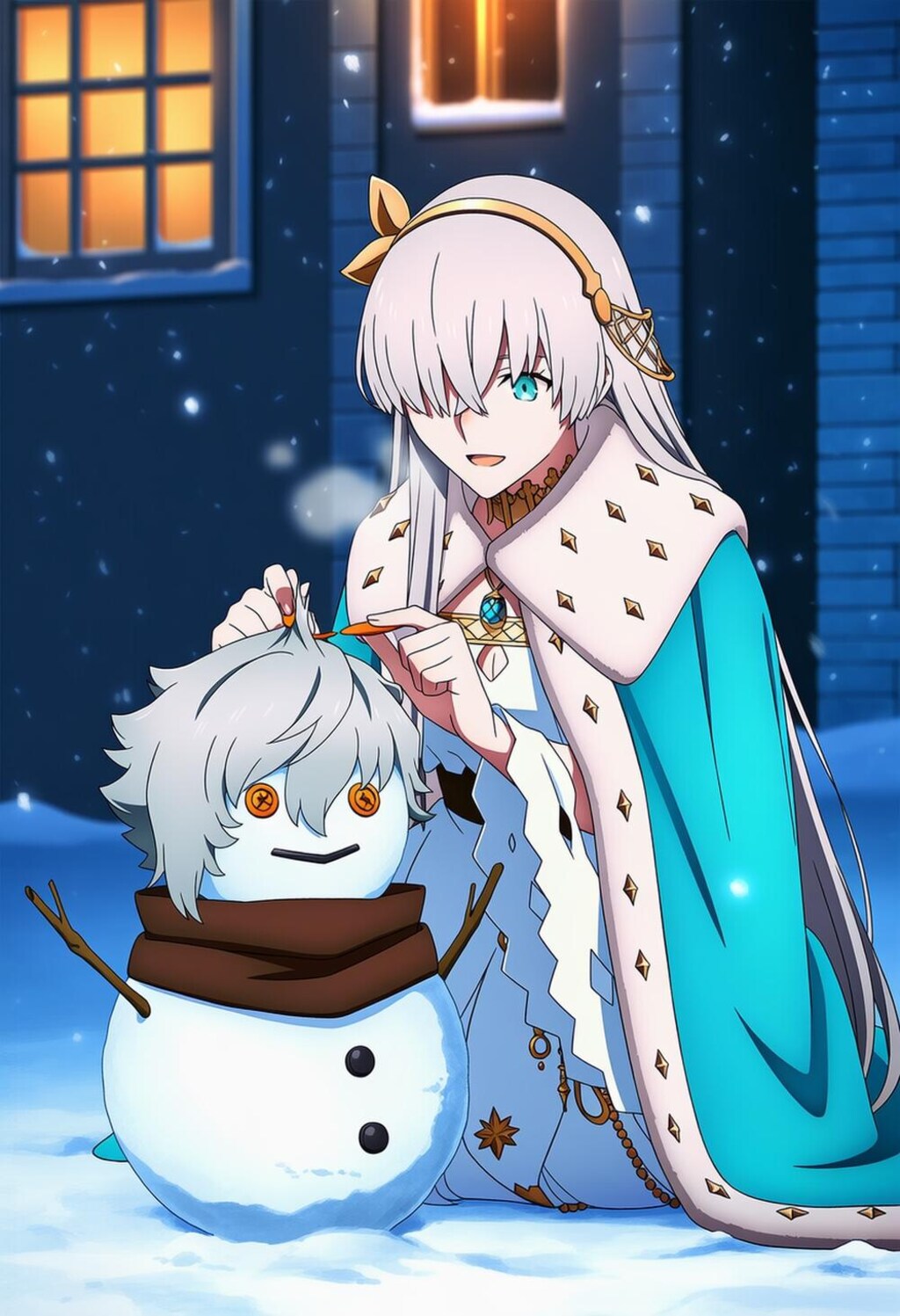 雪だるま作る水着コスプレ皇女人妻
