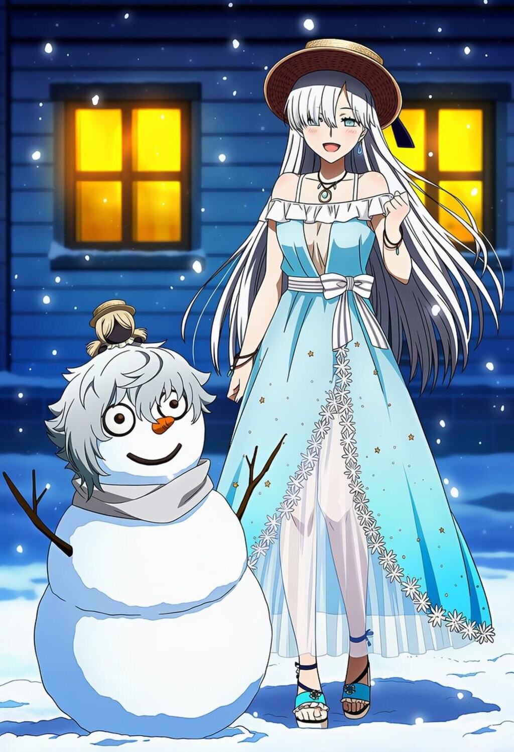 雪だるま作る水着コスプレ皇女人妻
