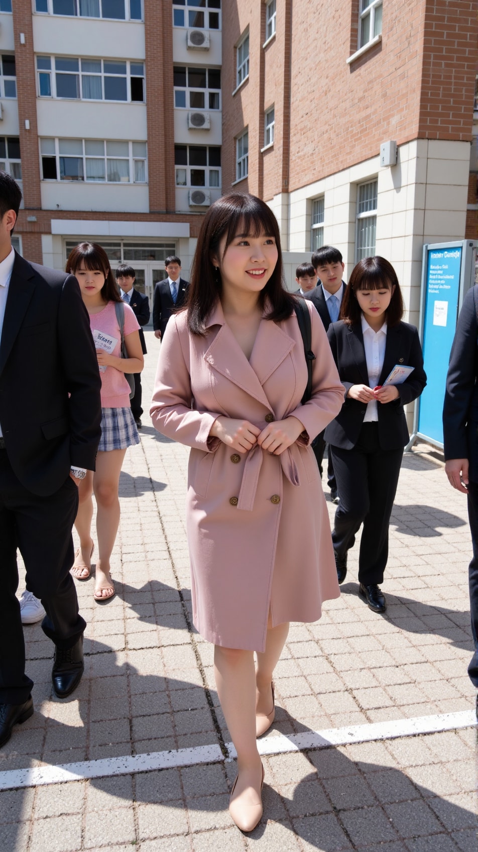 昔SAKURAも通っていた小学校で、招待されてそのまま訪問することに。コートの中こんな格好で、ヤバい変態じゃんw