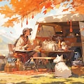 秋は紅葉を眺めながらピクニックをするのに最適な季節です 2枚目