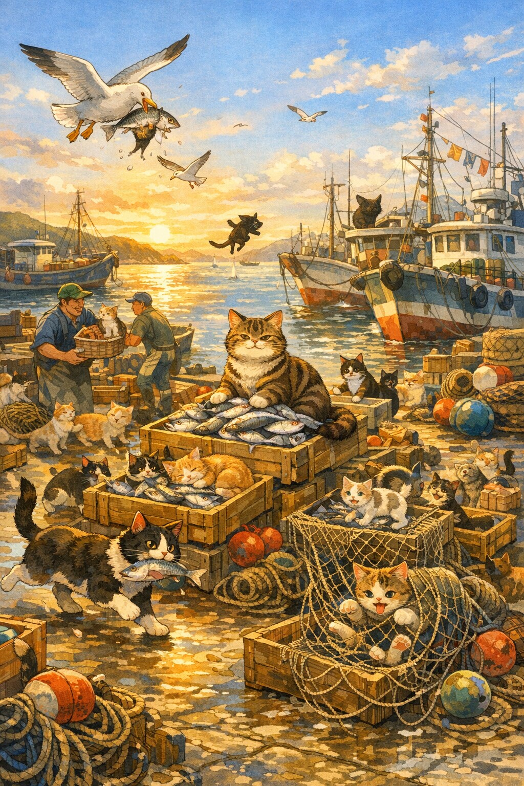 猫たちのお出迎え | の人気AIイラスト・グラビア