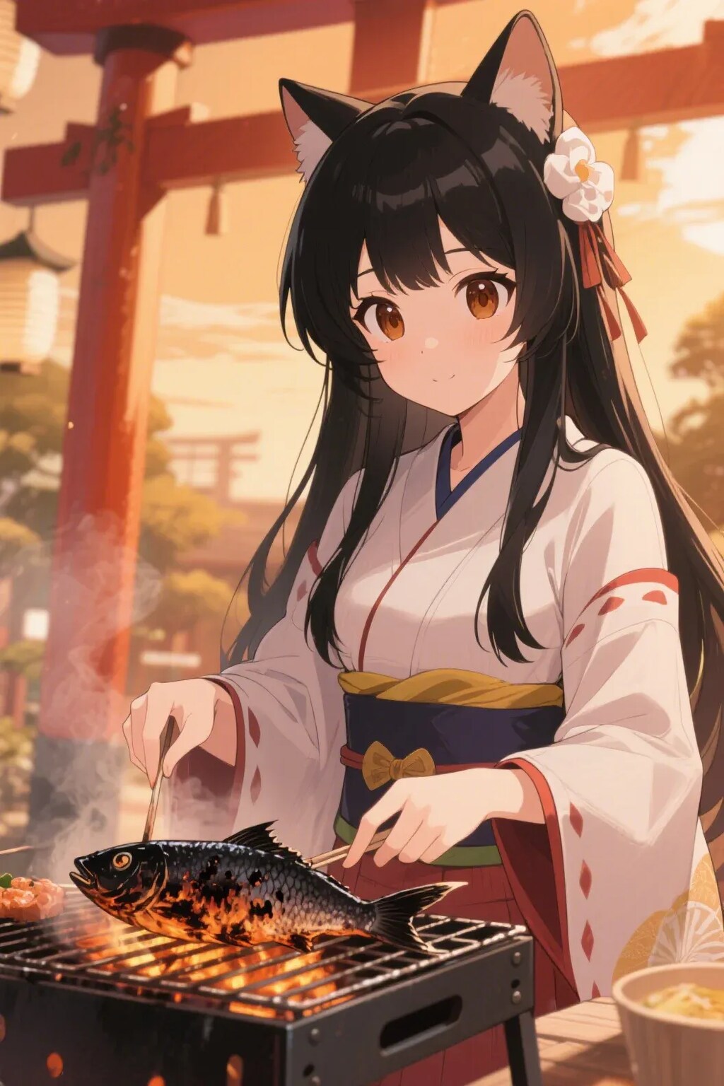 おさかにゃを焼くさくらちゃん