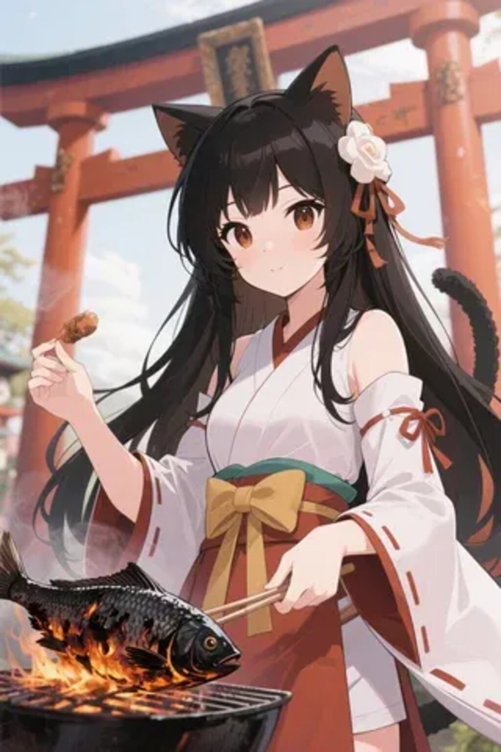 おさかにゃを焼くさくらちゃん