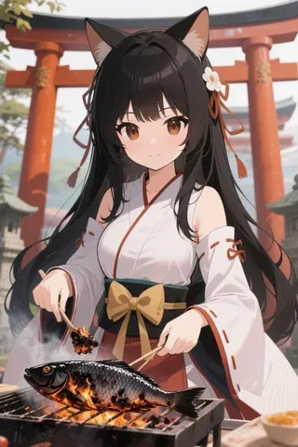 おさかにゃを焼くさくらちゃん