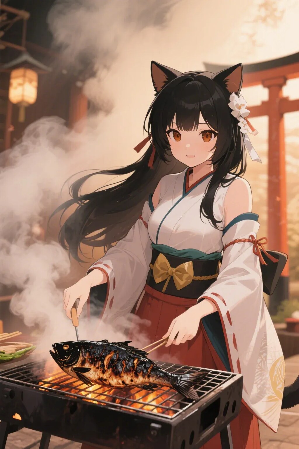 おさかにゃを焼くさくらちゃん