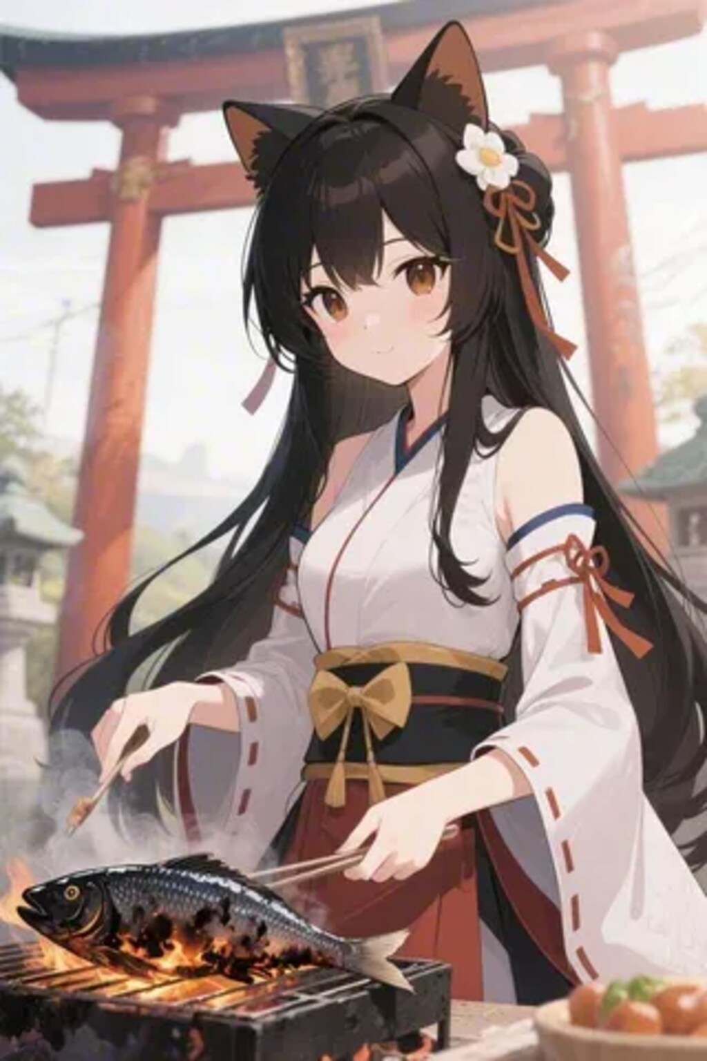 おさかにゃを焼くさくらちゃん