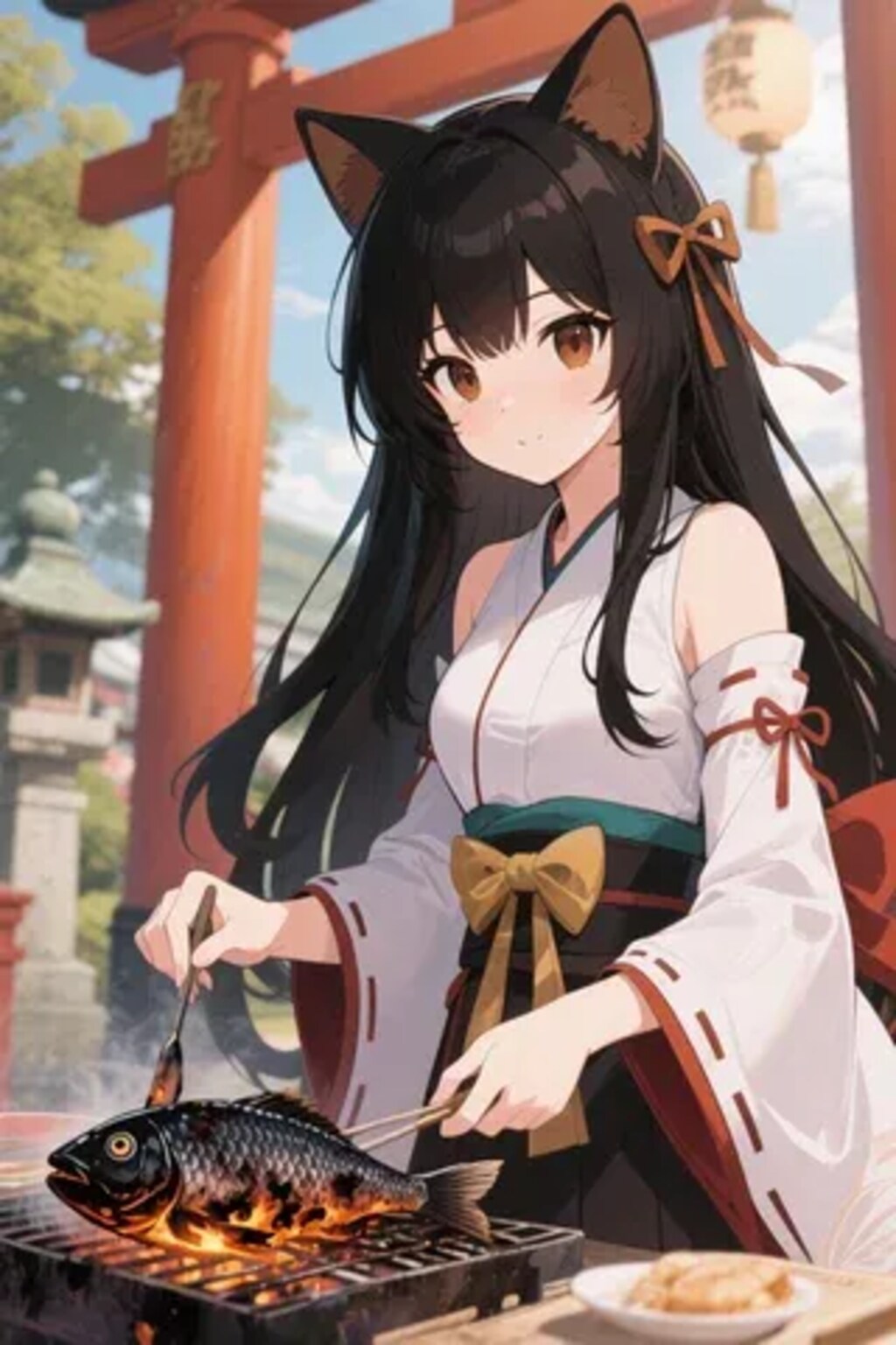 おさかにゃを焼くさくらちゃん