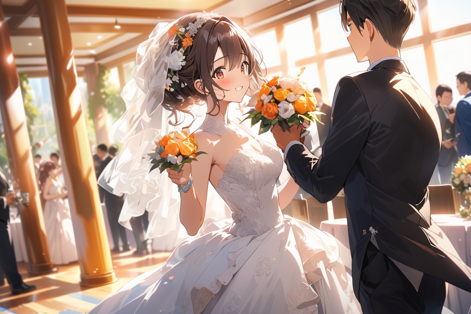 披露宴の合間に談笑 | の人気AIイラスト・グラビア