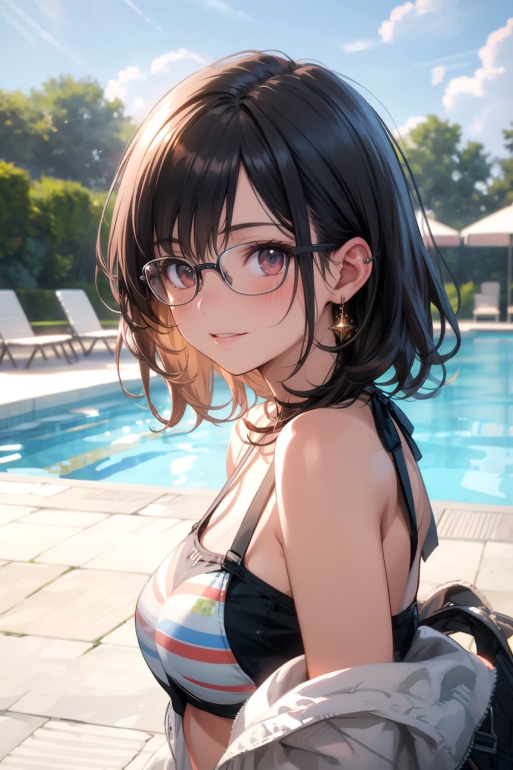 パーカー脱ぎかけ