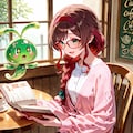 三つ編み眼鏡のお姉さん 2枚目