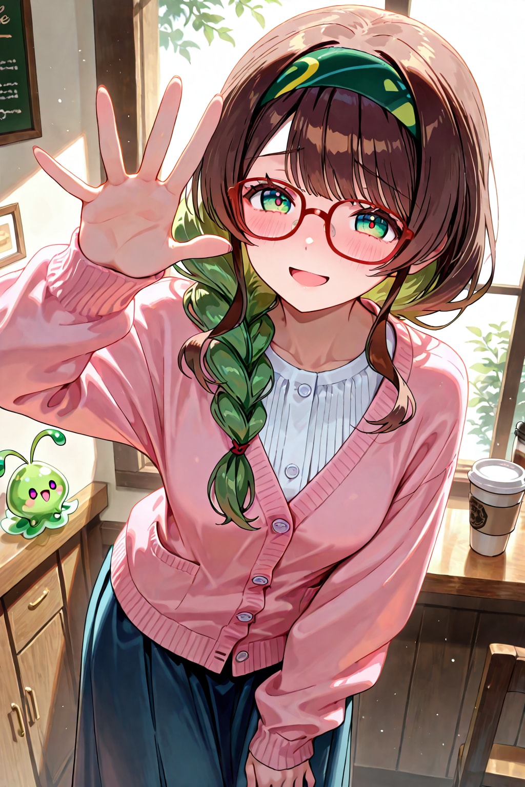 三つ編み眼鏡のお姉さん