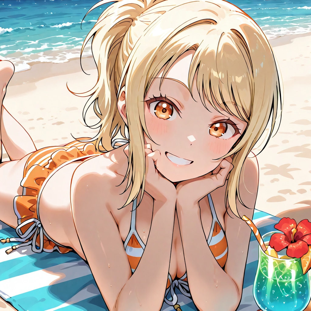 夏　バカンス　金髪