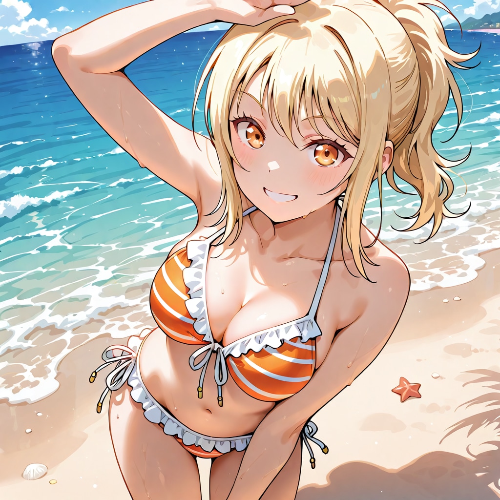夏　バカンス　金髪