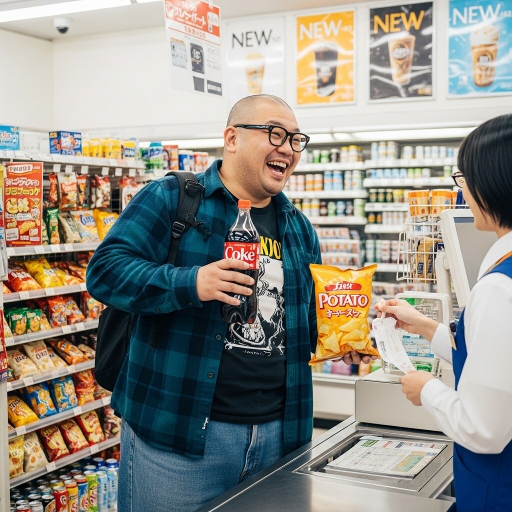 コンビニで買い物をするデブオタ君 | の人気AIイラスト・グラビア