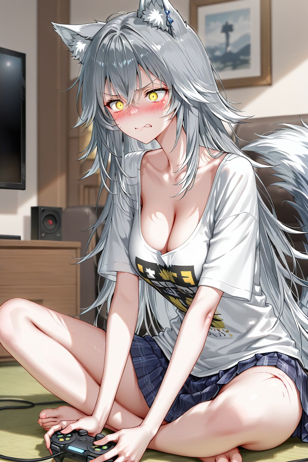 ウチの娘 夢華 ゲームで負けて悔しいあまりブチ切れ | の人気AIイラスト・グラビア