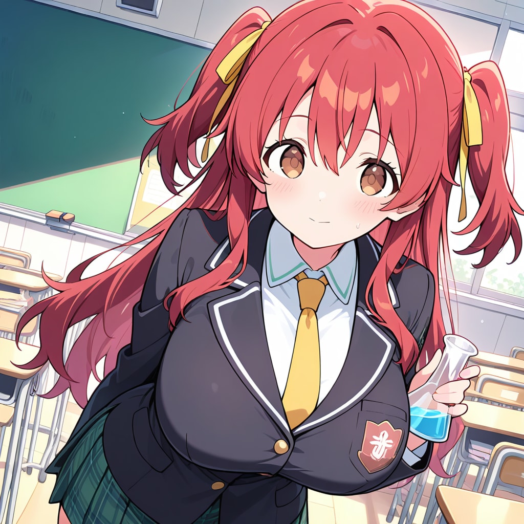 実験台の前で、少し緊張 | の人気AIイラスト・グラビア