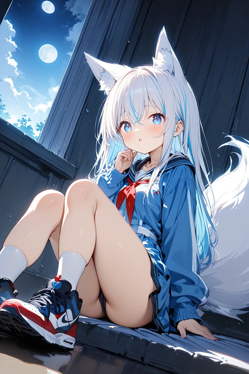 銀髪狐耳の少女