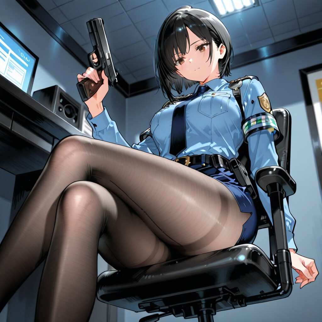 黒スト婦警さん